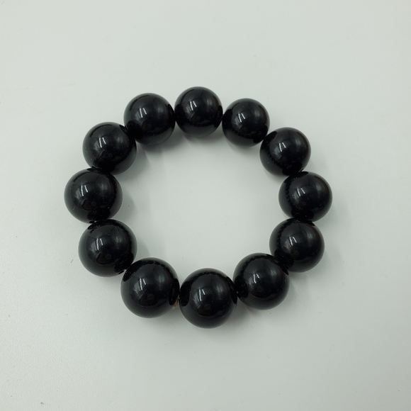 3 Stretch Bead Bracelets Black Wood Jewelry Access - Picture 5 of 5